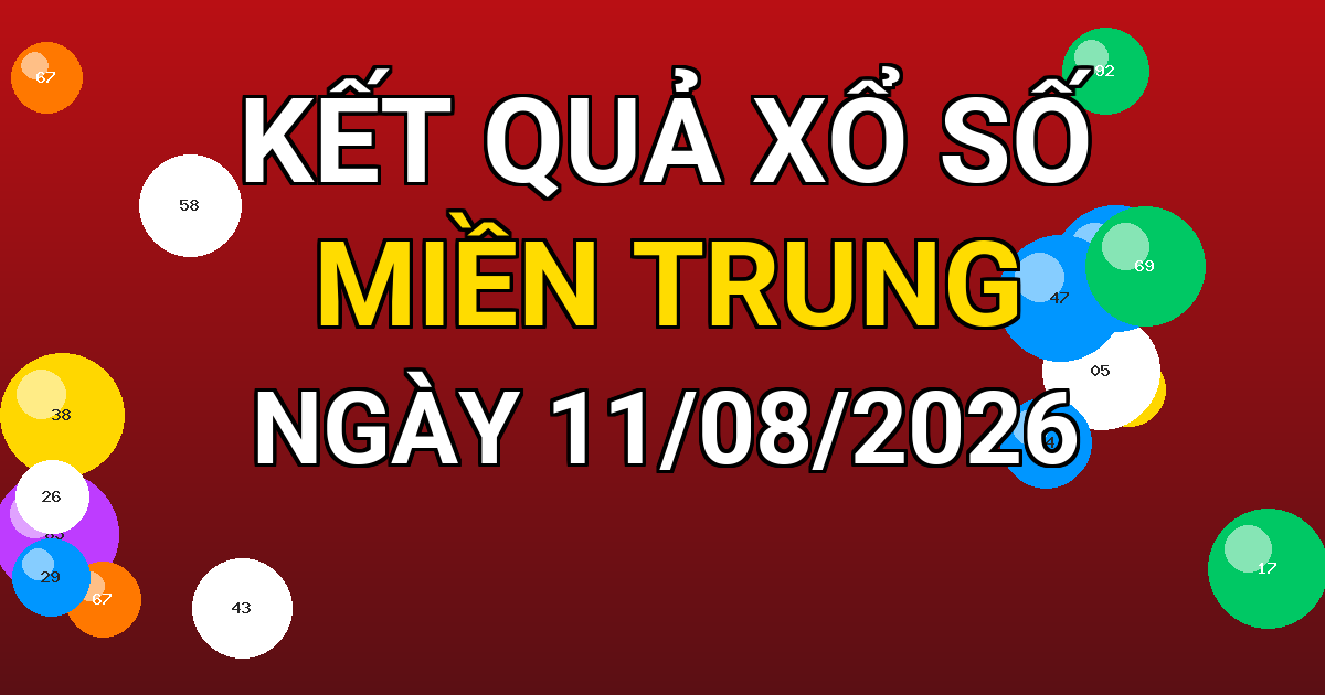Kết quả xổ số Miền Trung ngày 11/08/2026