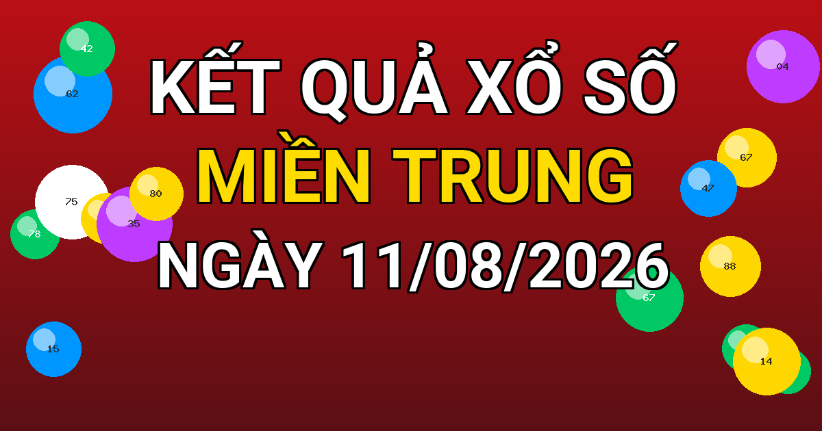 Kết quả xổ số Miền Trung ngày 11/08/2026