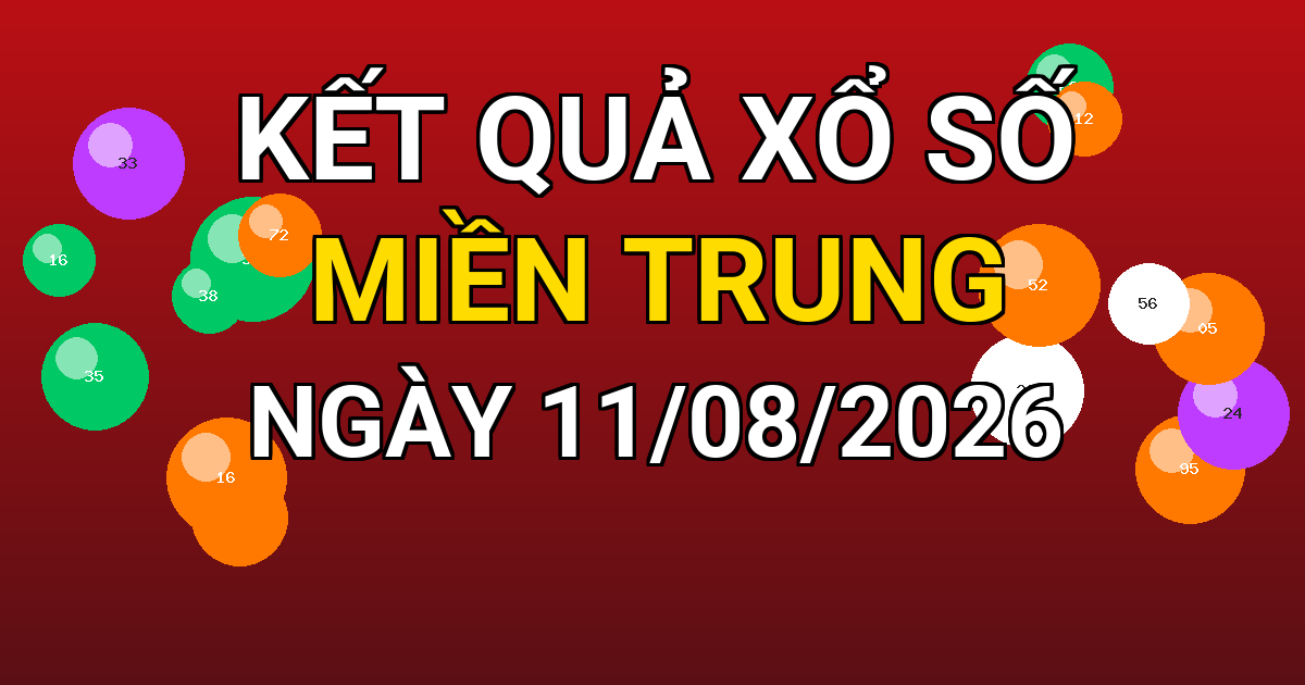 Kết quả xổ số Miền Trung ngày 11/08/2026