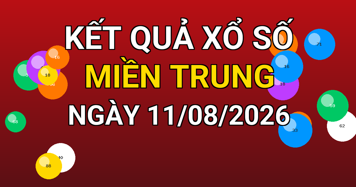 Kết quả xổ số Miền Trung ngày 11/08/2026
