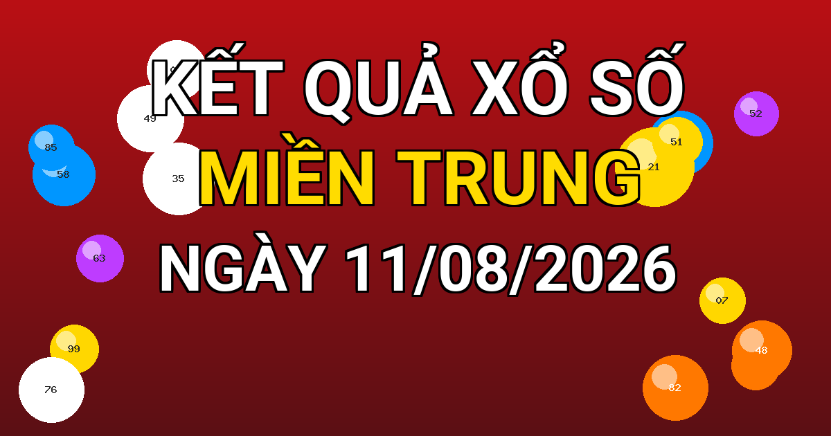 Kết quả xổ số Miền Trung ngày 11/08/2026