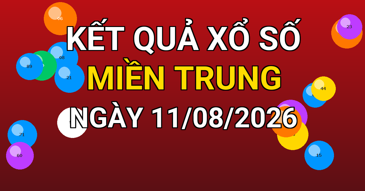 Kết quả xổ số Miền Trung ngày 11/08/2026
