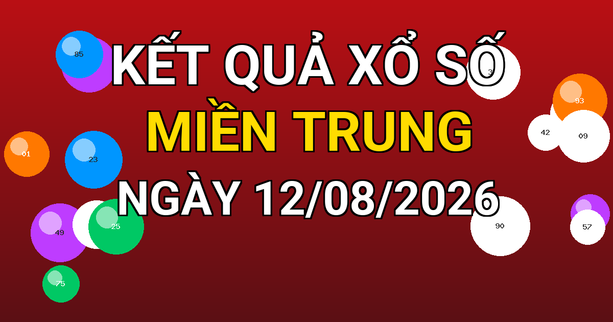 Kết quả xổ số Miền Trung ngày 12/08/2026