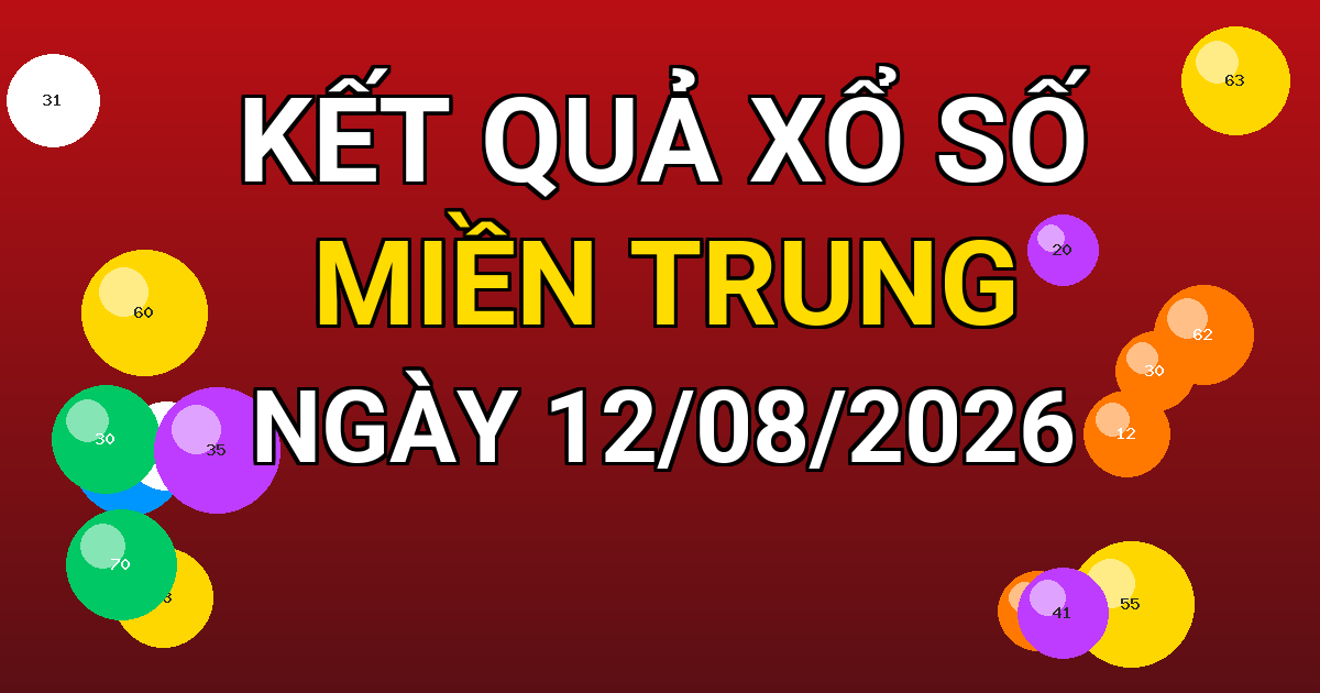 Kết quả xổ số Miền Trung ngày 12/08/2026