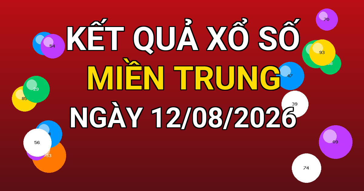 Kết quả xổ số Miền Trung ngày 12/08/2026
