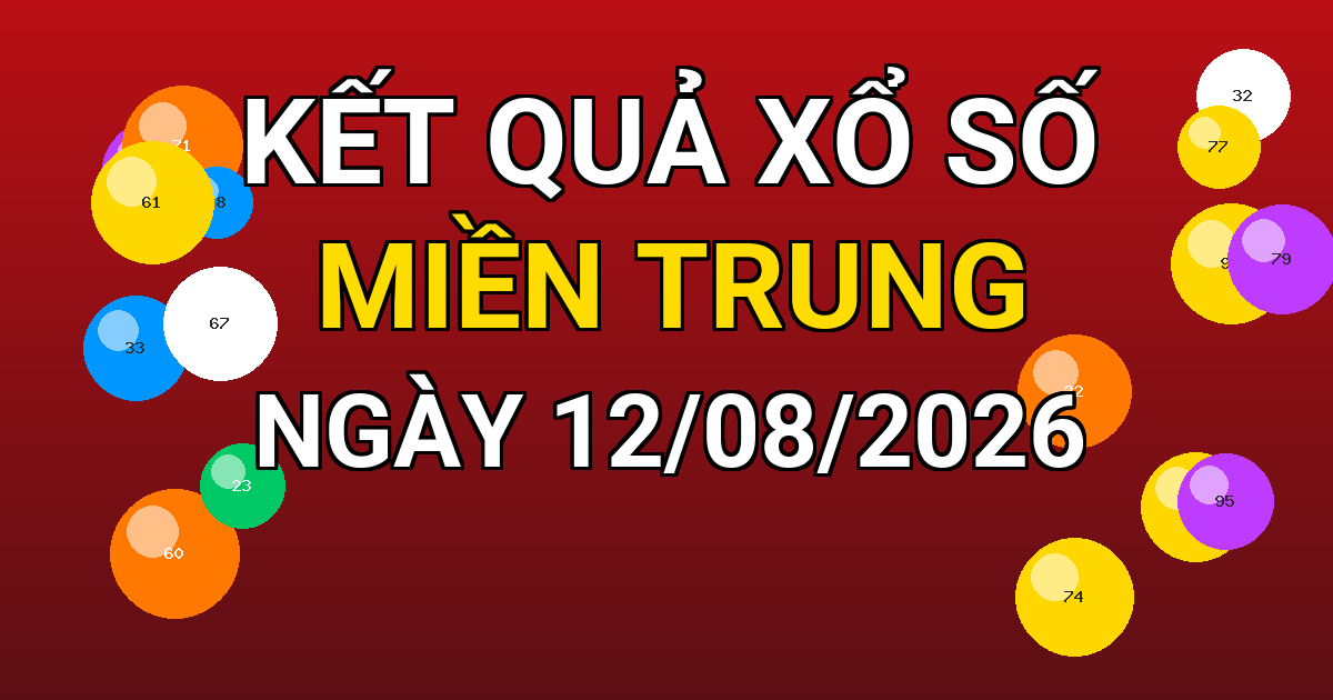 Kết quả xổ số Miền Trung ngày 12/08/2026