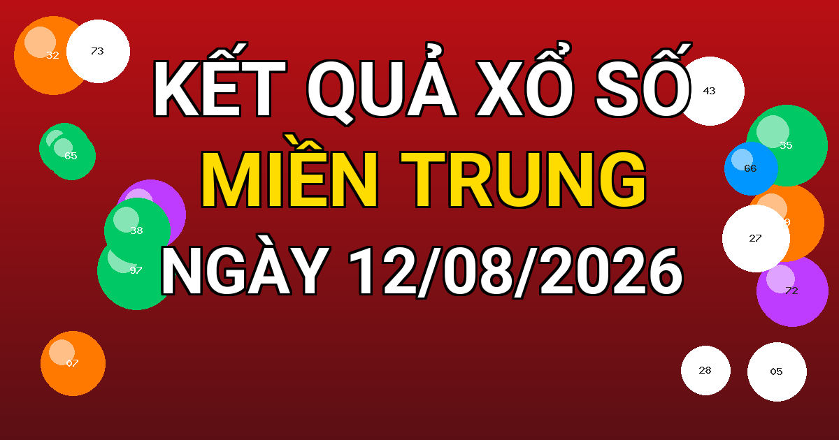 Kết quả xổ số Miền Trung ngày 12/08/2026