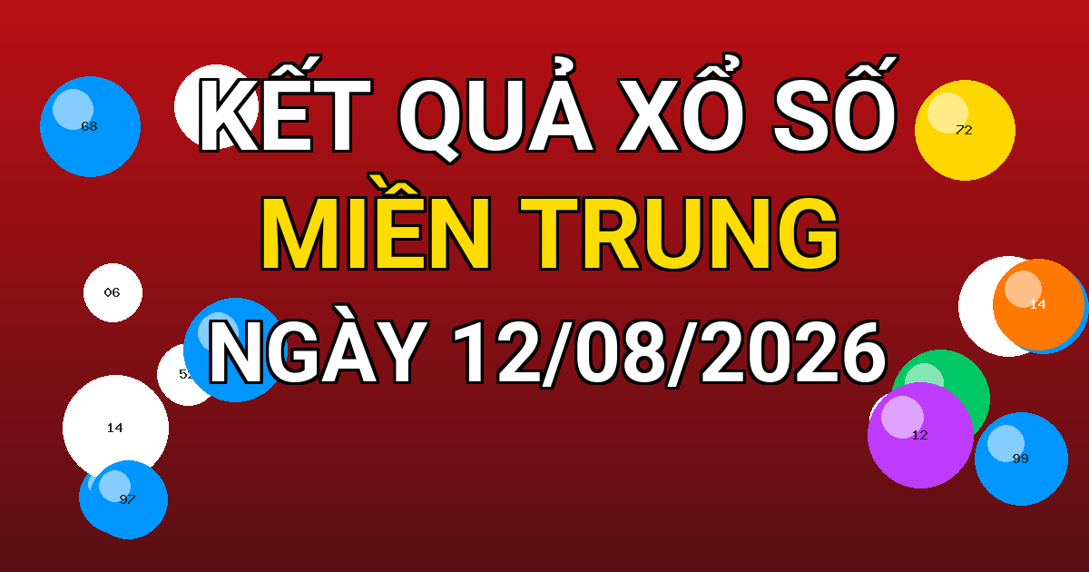 Kết quả xổ số Miền Trung ngày 12/08/2026