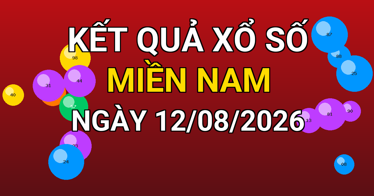 Kết quả xổ số Miền Nam ngày 12/08/2026