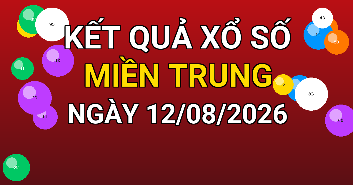 Kết quả xổ số Miền Trung ngày 12/08/2026