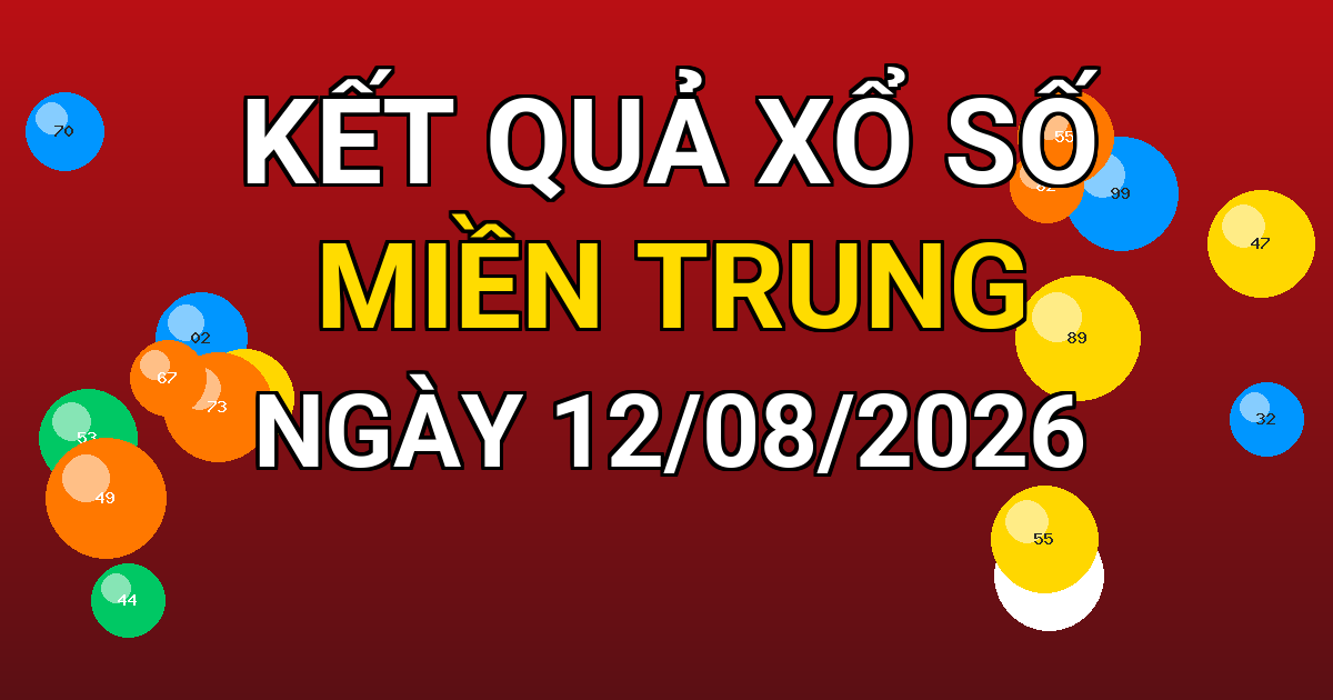 Kết quả xổ số Miền Trung ngày 12/08/2026