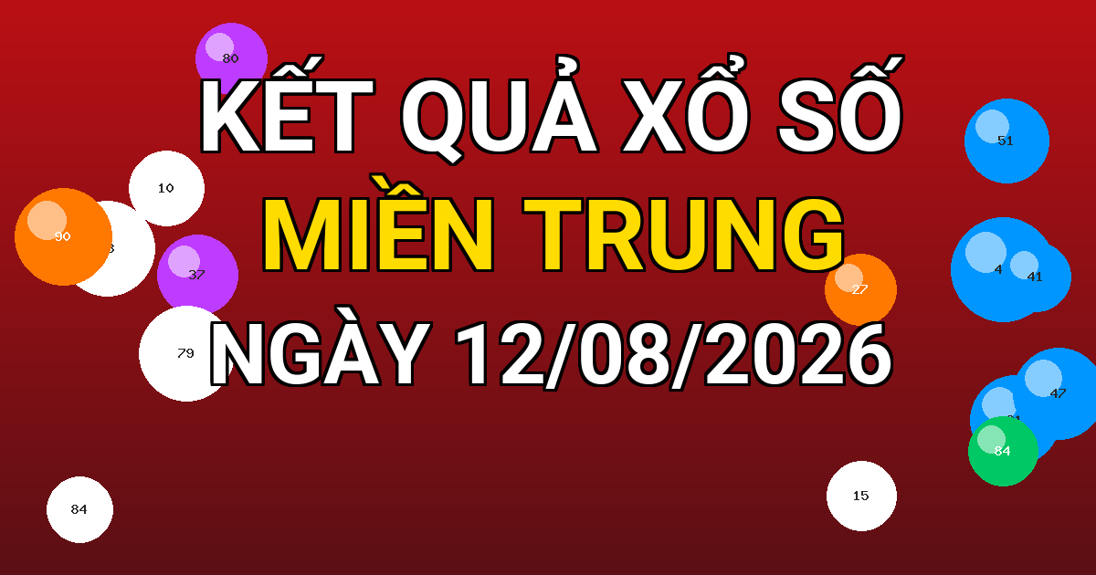 Kết quả xổ số Miền Trung ngày 12/08/2026