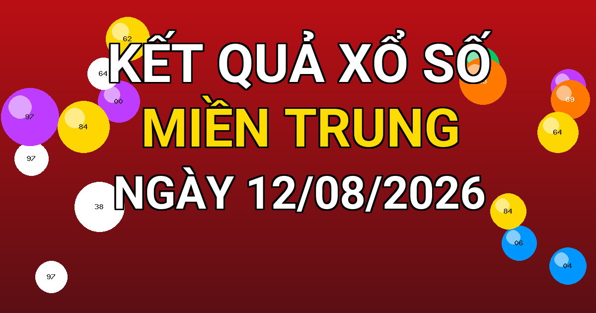 Kết quả xổ số Miền Trung ngày 12/08/2026