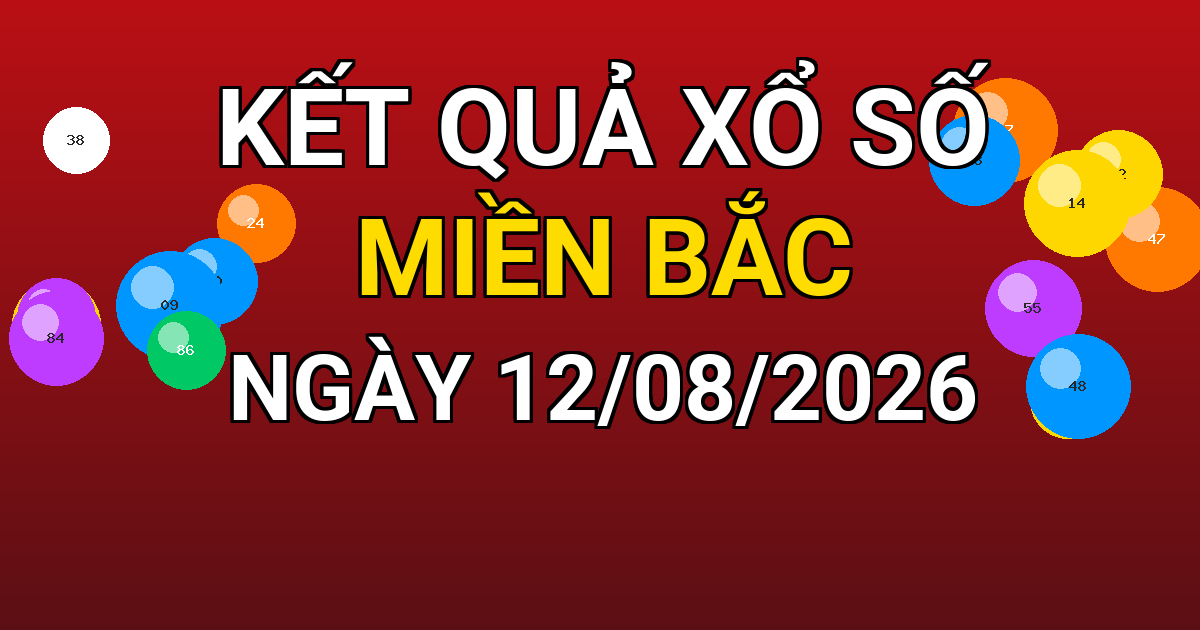 Kết quả xổ số Miền Bắc ngày 12/08/2026