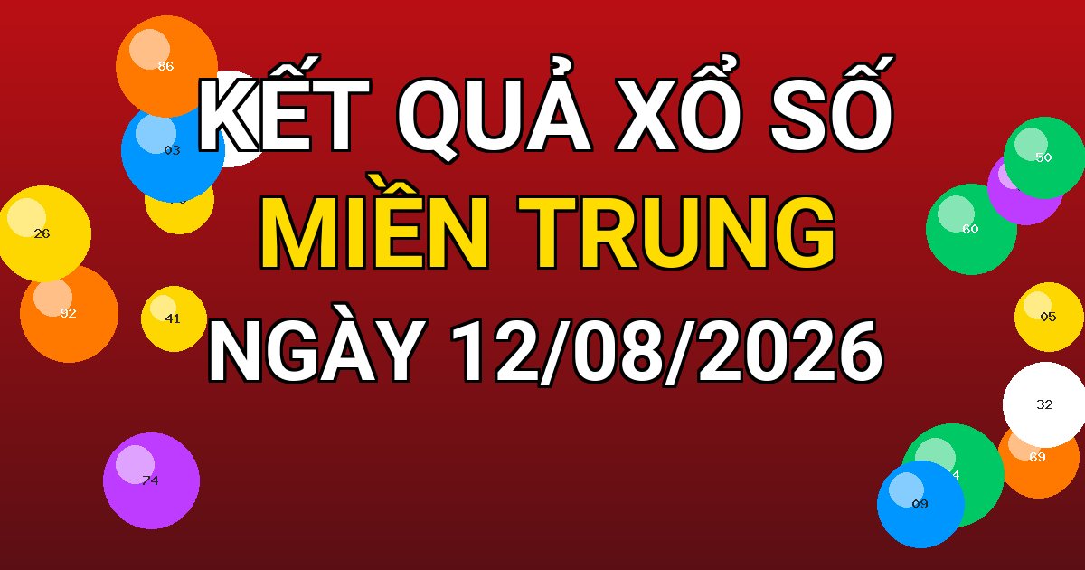 Kết quả xổ số Miền Trung ngày 12/08/2026