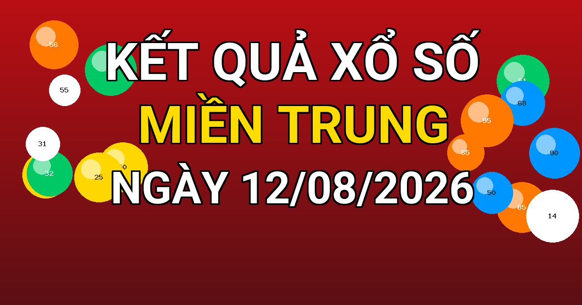 Kết quả xổ số Miền Trung ngày 12/08/2026