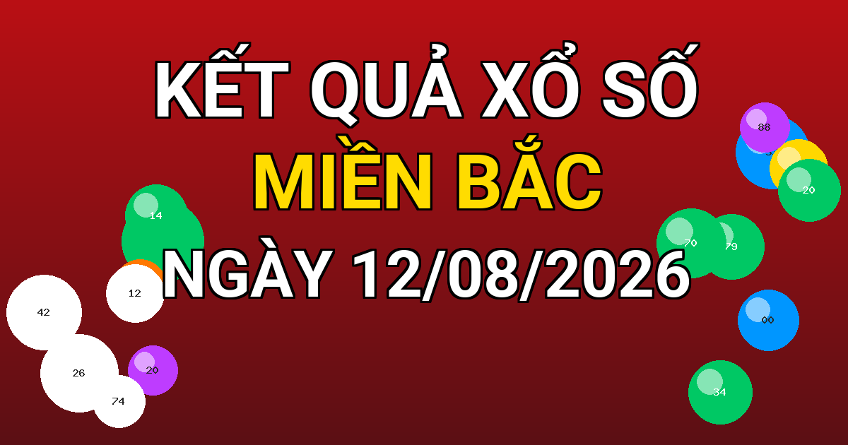 Kết quả xổ số Miền Bắc ngày 12/08/2026