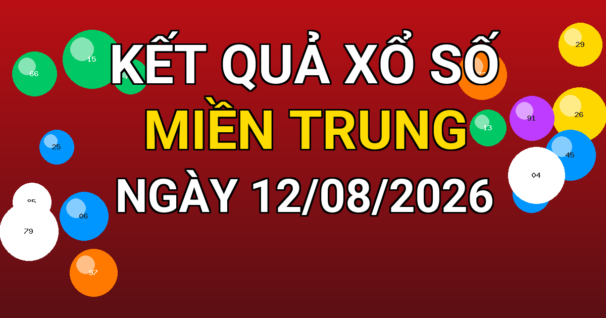 Kết quả xổ số Miền Trung ngày 12/08/2026