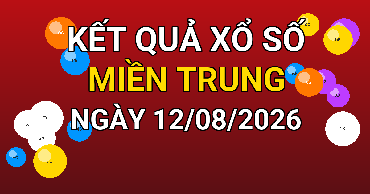 Kết quả xổ số Miền Trung ngày 12/08/2026