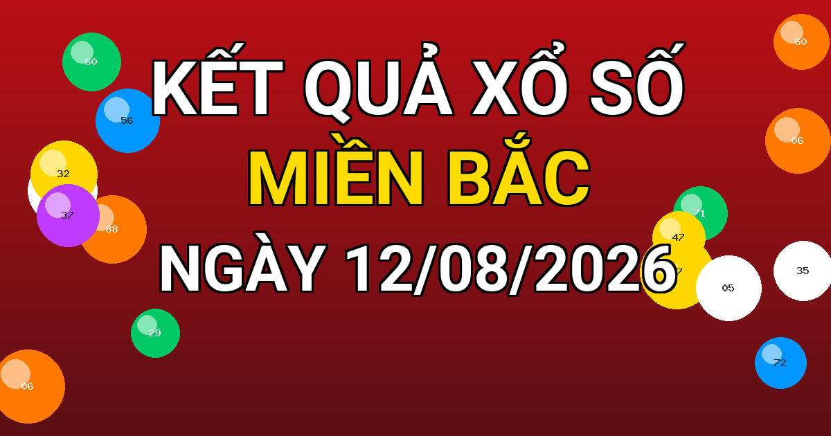 Kết quả xổ số Miền Bắc ngày 12/08/2026