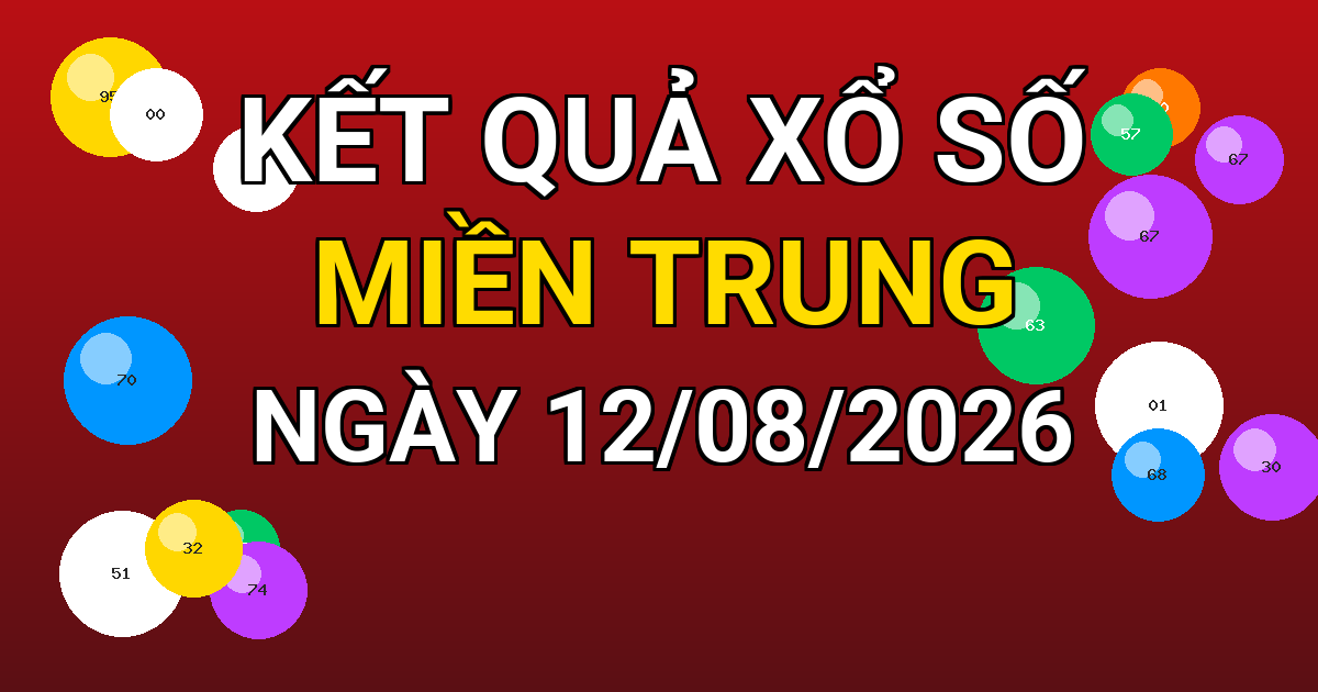 Kết quả xổ số Miền Trung ngày 12/08/2026