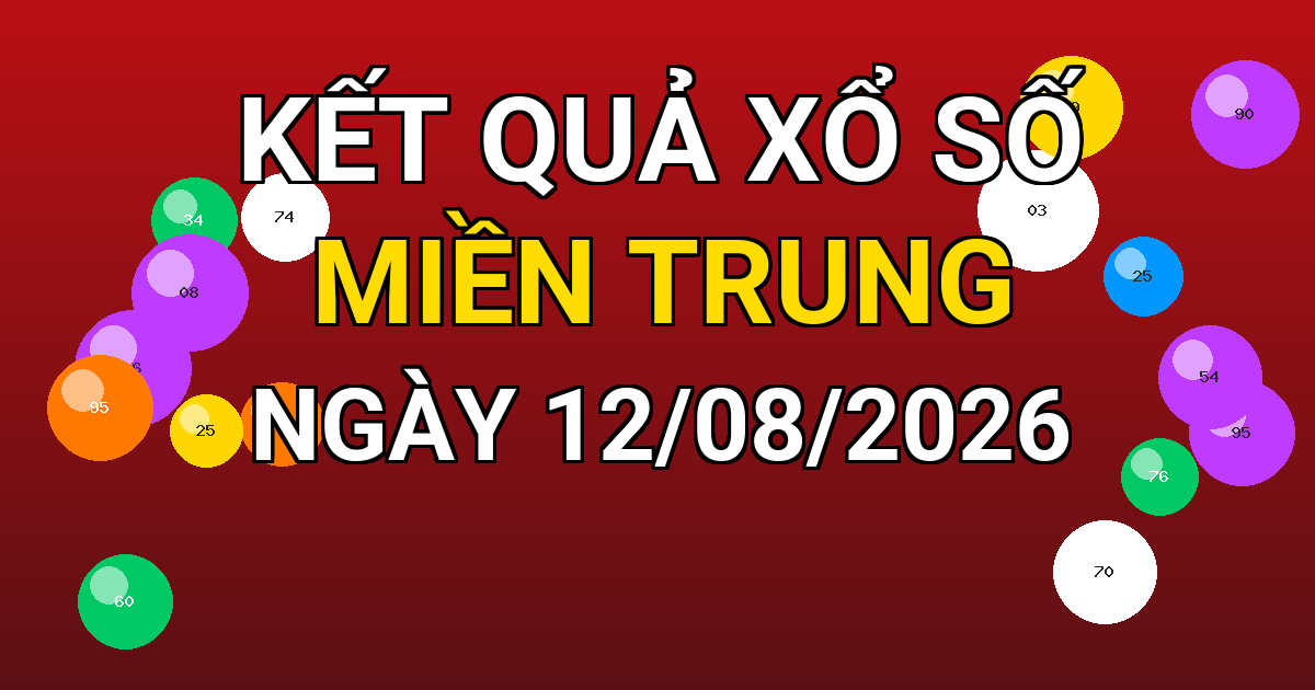 Kết quả xổ số Miền Trung ngày 12/08/2026