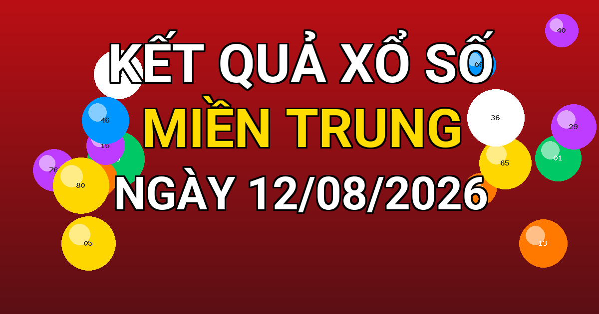 Kết quả xổ số Miền Trung ngày 12/08/2026
