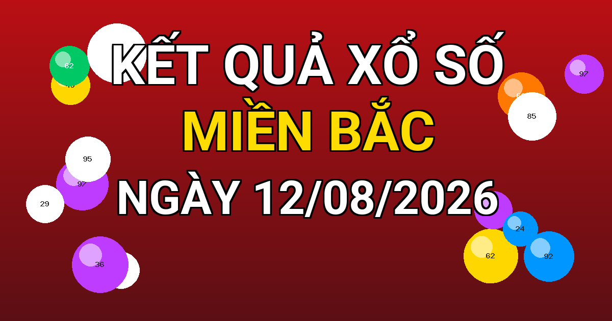 Kết quả xổ số Miền Bắc ngày 12/08/2026