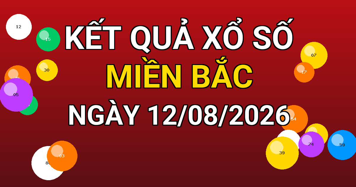 Kết quả xổ số Miền Bắc ngày 12/08/2026