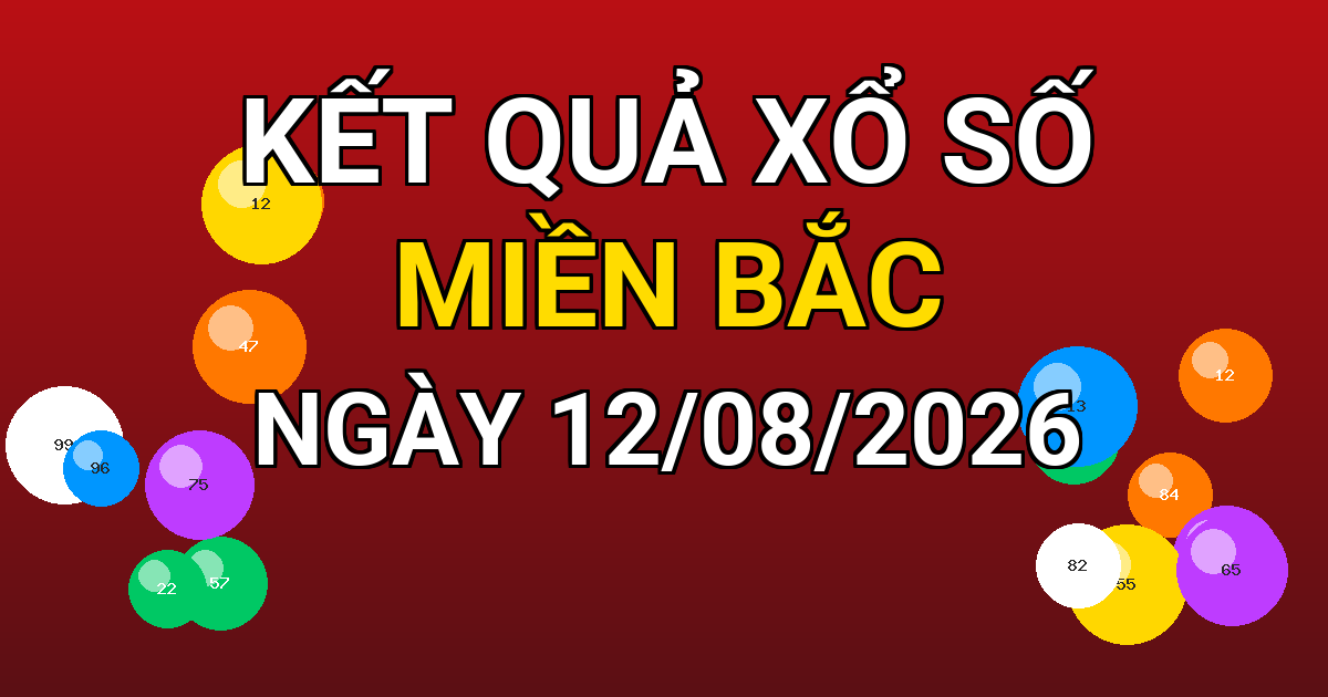 Kết quả xổ số Miền Bắc ngày 12/08/2026