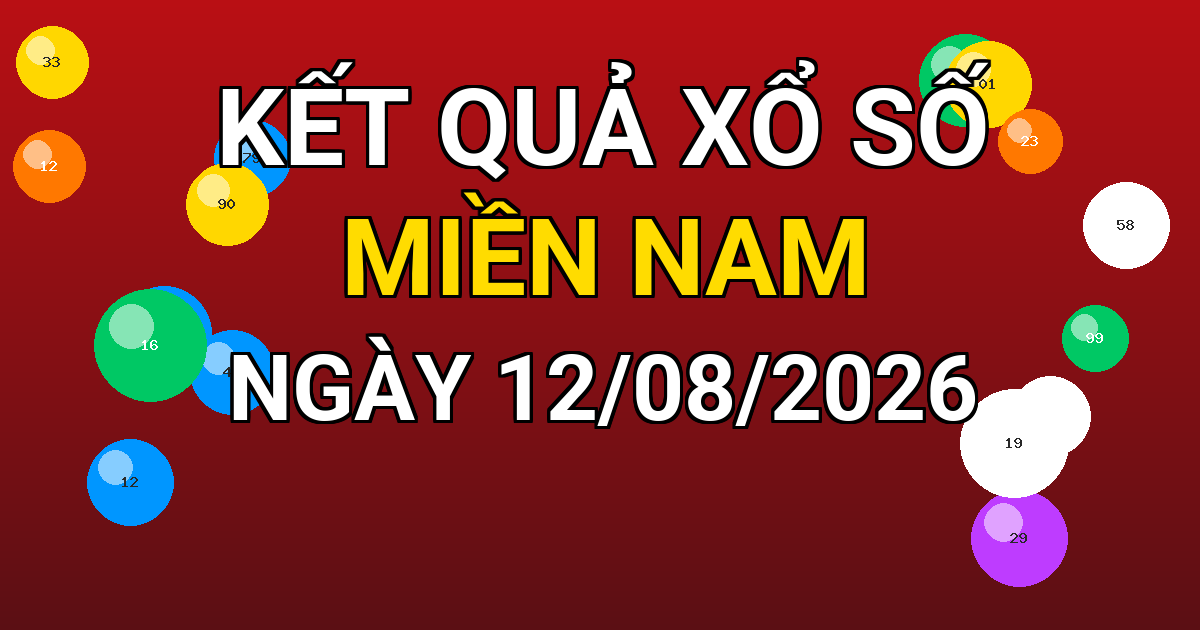 Kết quả xổ số Miền Nam ngày 12/08/2026