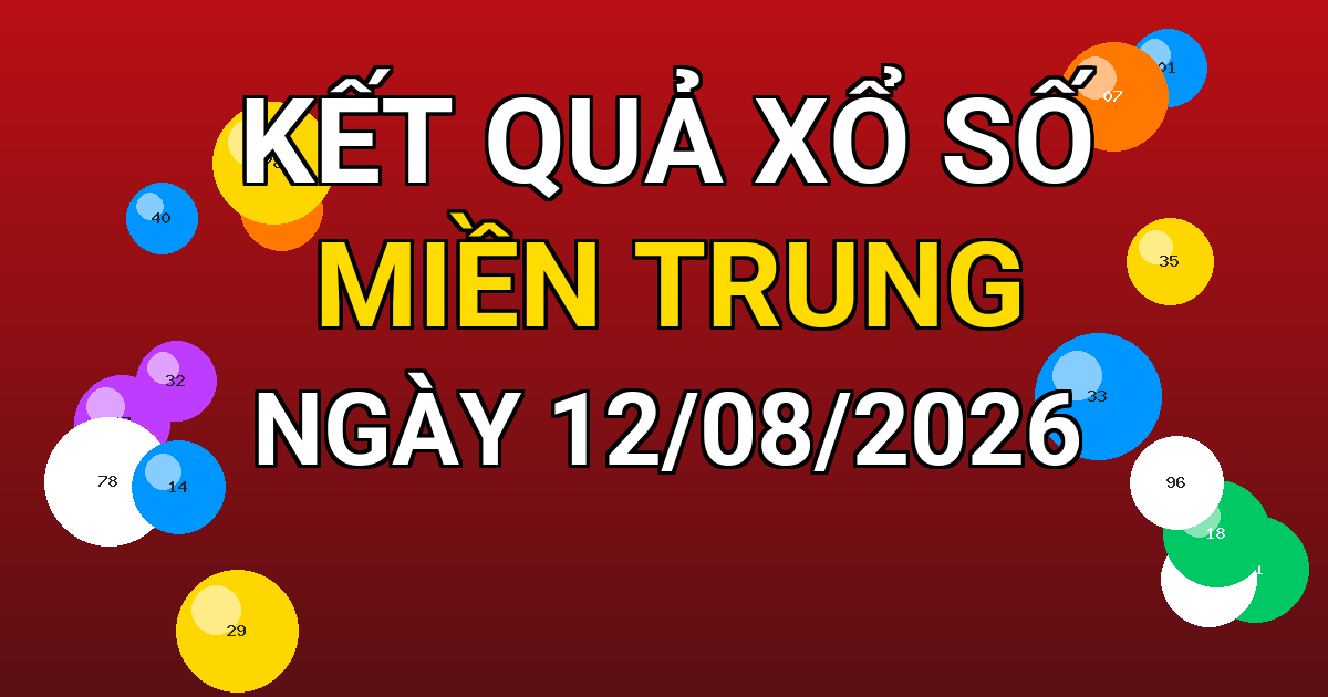 Kết quả xổ số Miền Trung ngày 12/08/2026