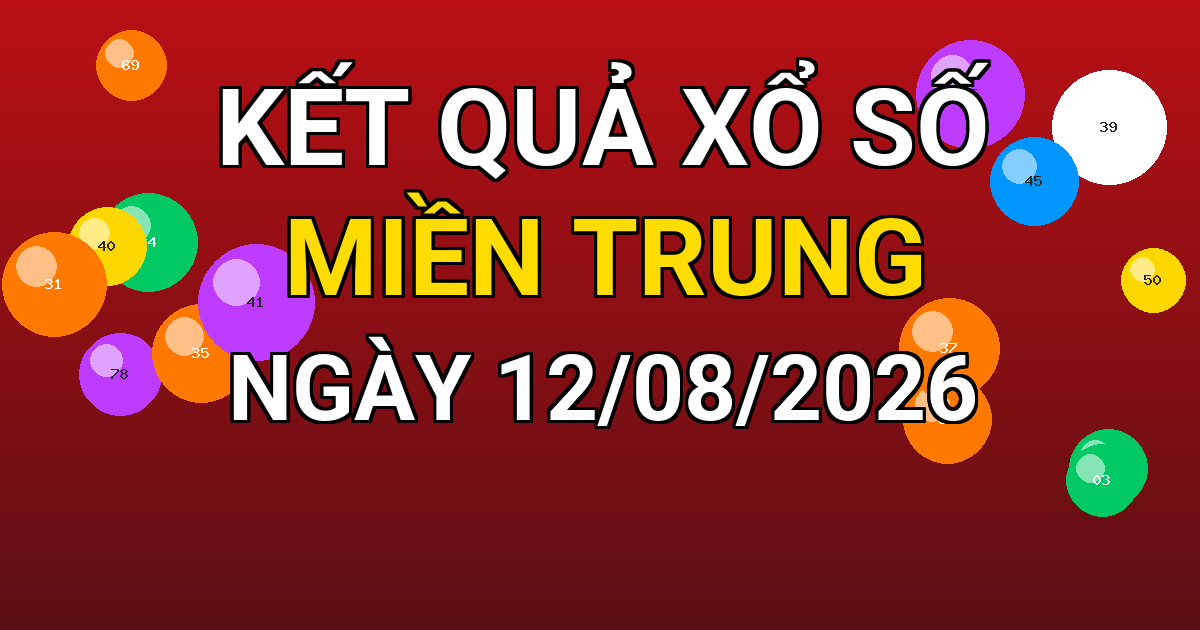 Kết quả xổ số Miền Trung ngày 12/08/2026