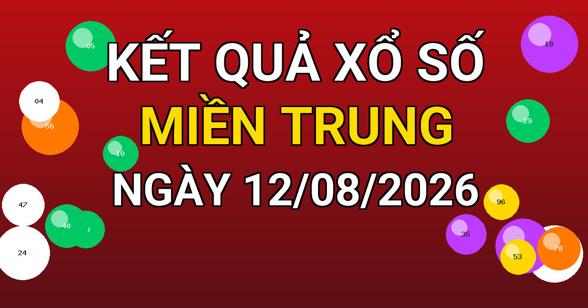 Kết quả xổ số Miền Trung ngày 12/08/2026