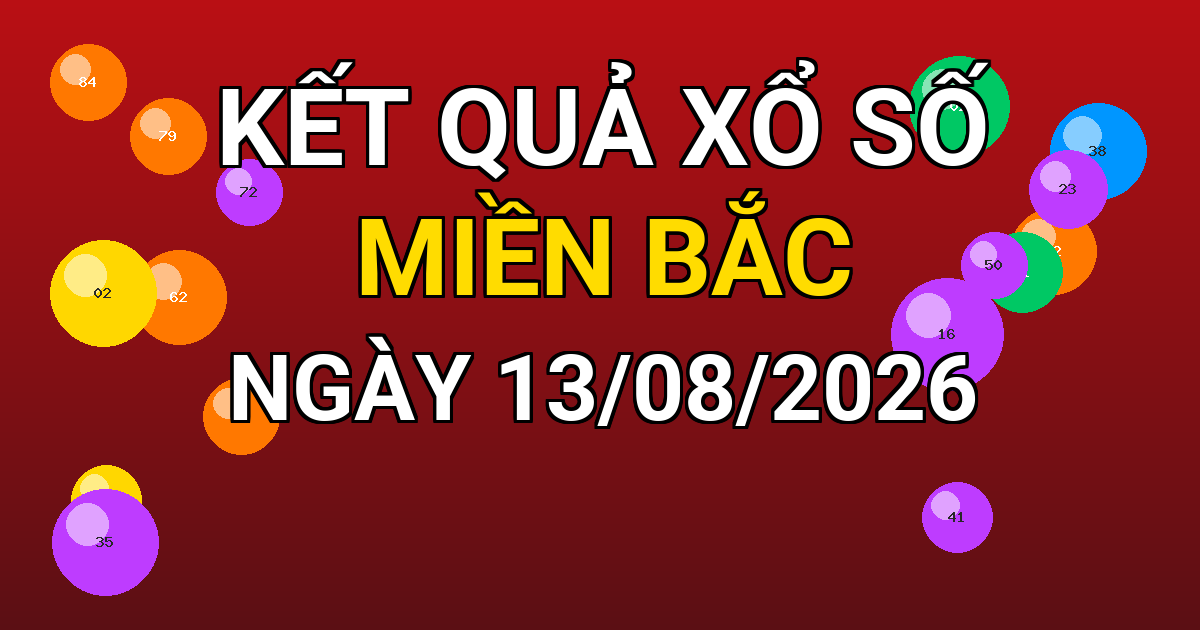 Kết quả xổ số Miền Bắc ngày 13/08/2026