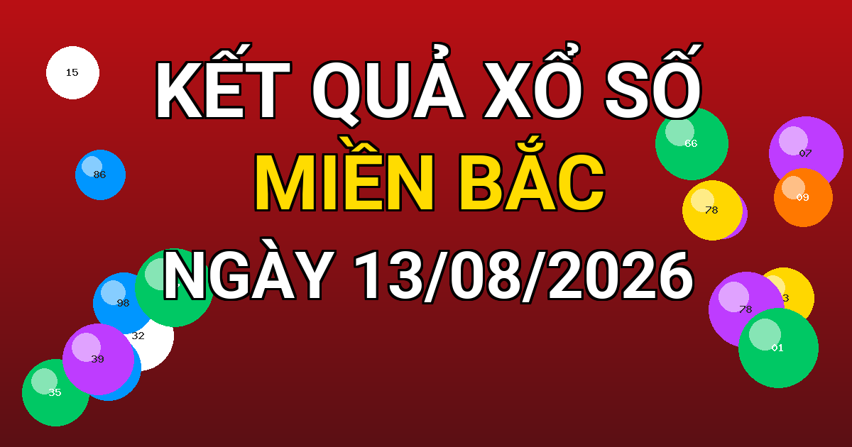 Kết quả xổ số Miền Bắc ngày 13/08/2026
