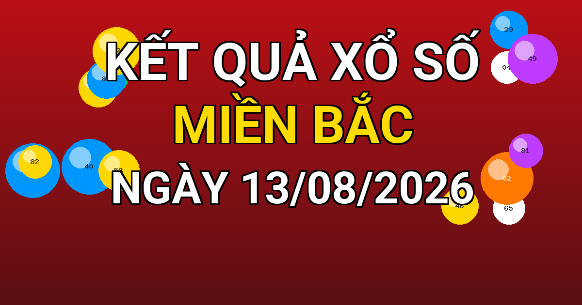 Kết quả xổ số Miền Bắc ngày 13/08/2026