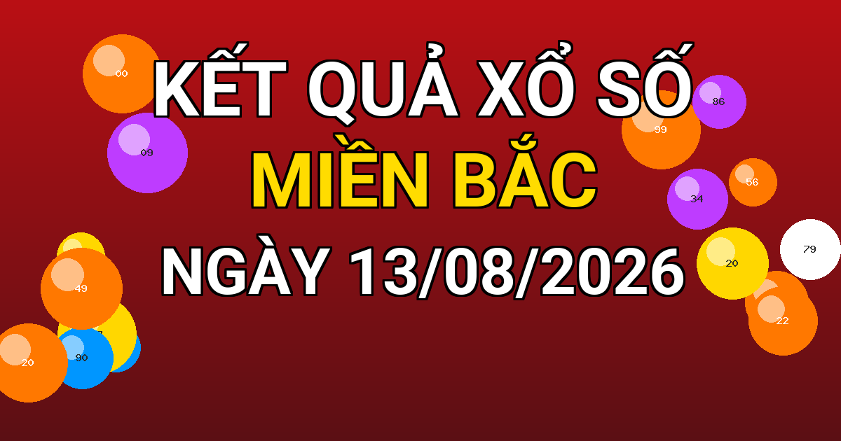 Kết quả xổ số Miền Bắc ngày 13/08/2026