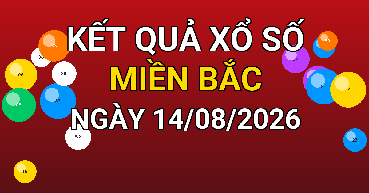 Kết quả xổ số Miền Bắc ngày 14/08/2026