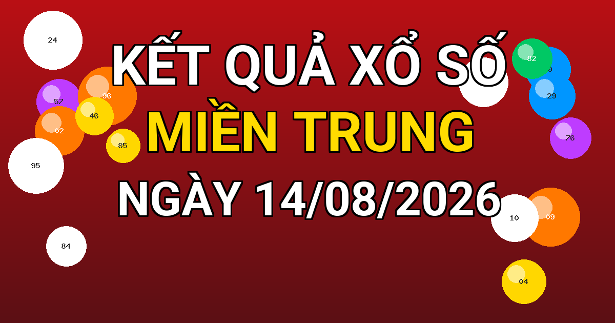 Kết quả xổ số Miền Trung ngày 14/08/2026