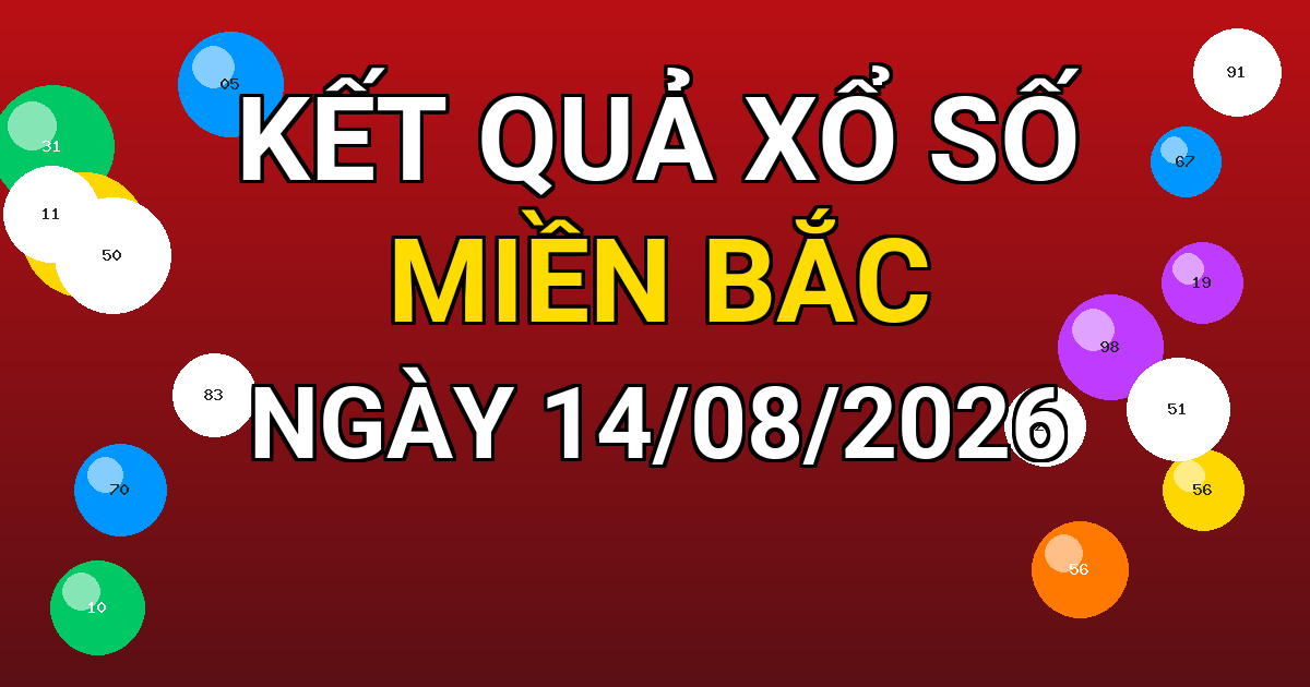 Kết quả xổ số Miền Bắc ngày 14/08/2026