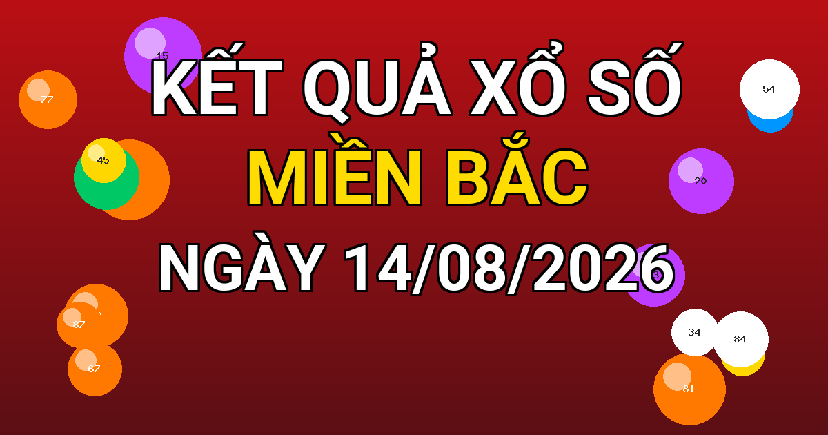 Kết quả xổ số Miền Bắc ngày 14/08/2026