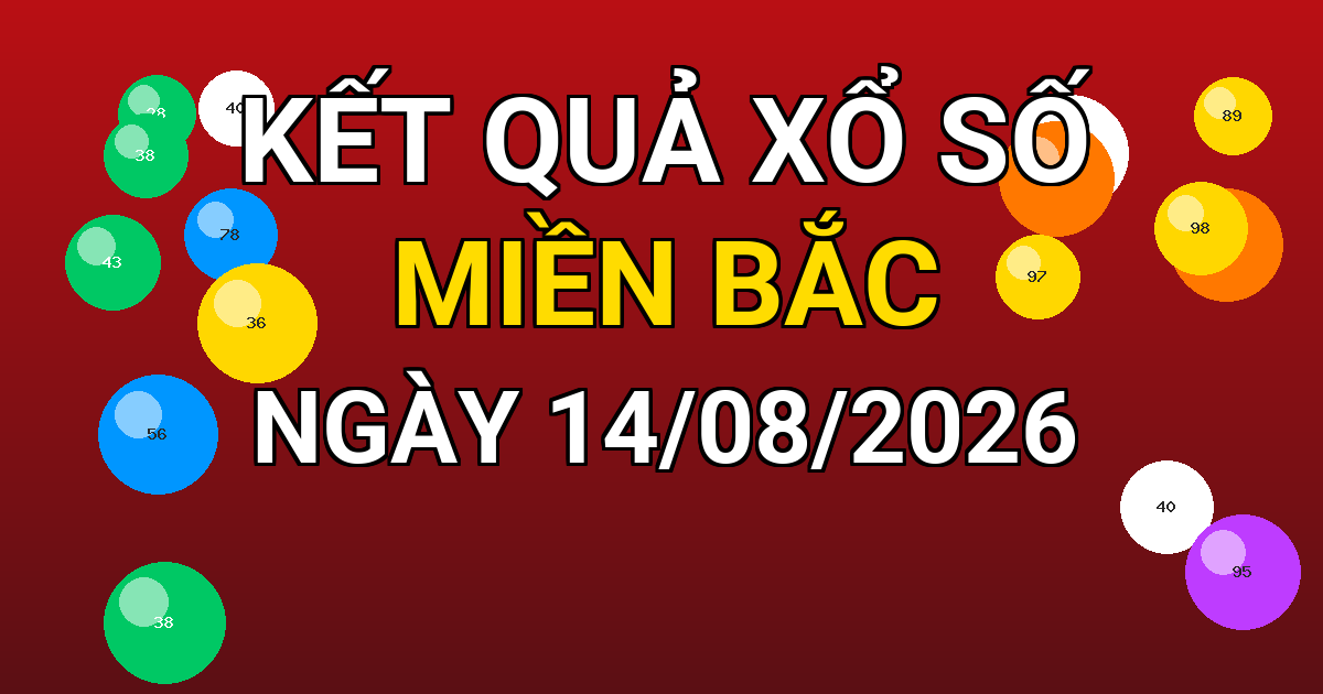 Kết quả xổ số Miền Bắc ngày 14/08/2026
