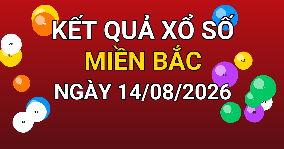 Kết quả xổ số Miền Bắc ngày 14/08/2026