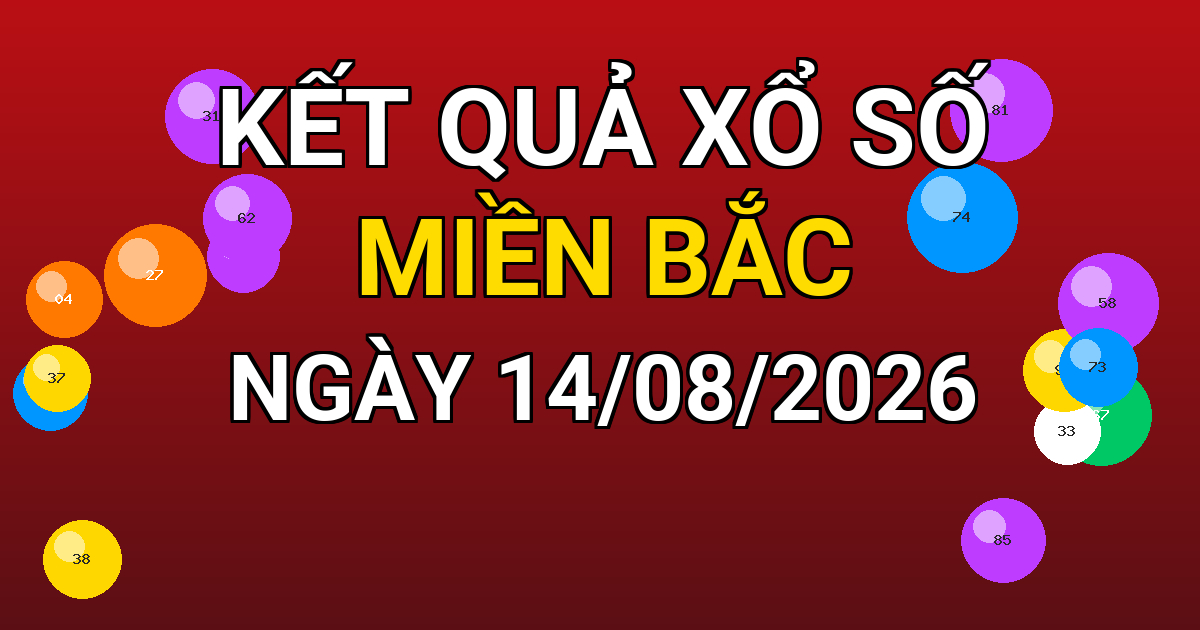 Kết quả xổ số Miền Bắc ngày 14/08/2026