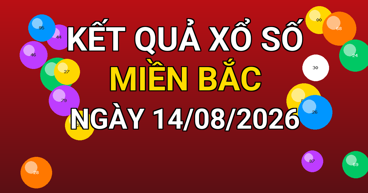 Kết quả xổ số Miền Bắc ngày 14/08/2026