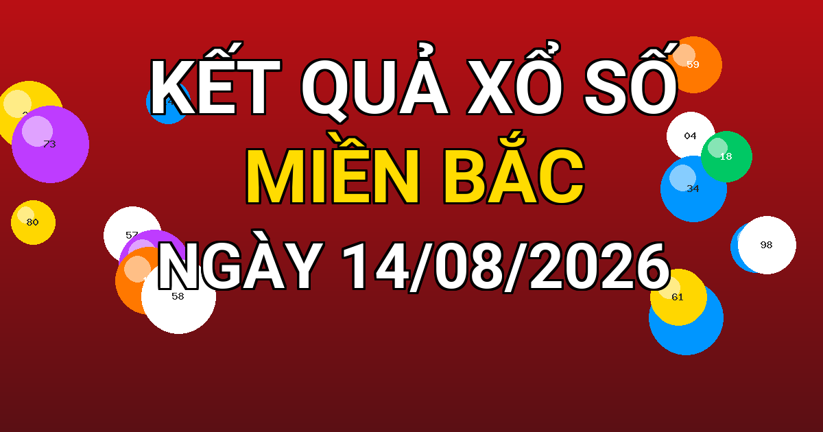 Kết quả xổ số Miền Bắc ngày 14/08/2026