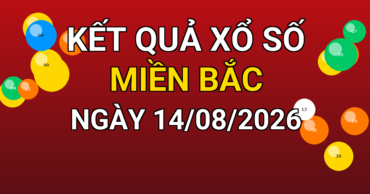 Kết quả xổ số Miền Bắc ngày 14/08/2026