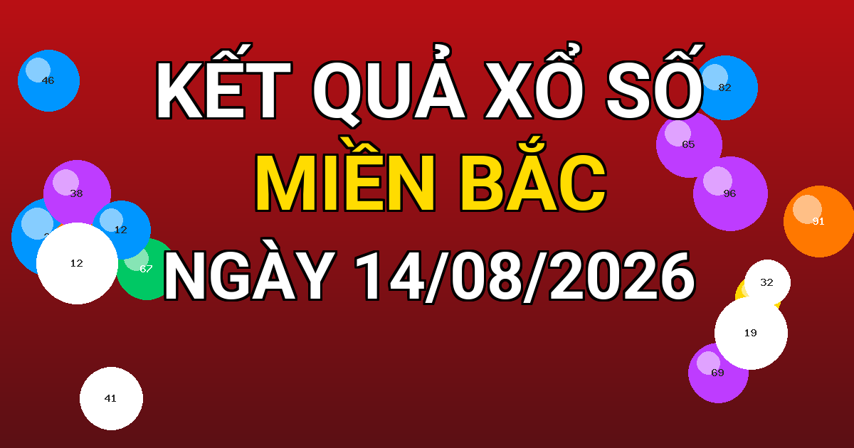 Kết quả xổ số Miền Bắc ngày 14/08/2026