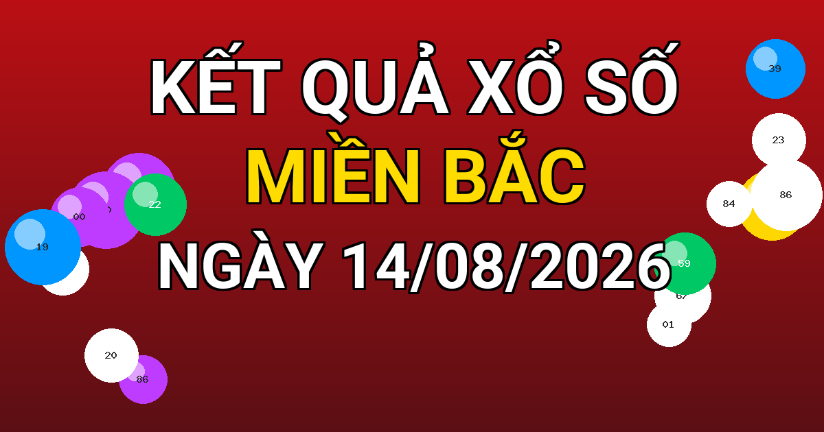 Kết quả xổ số Miền Bắc ngày 14/08/2026